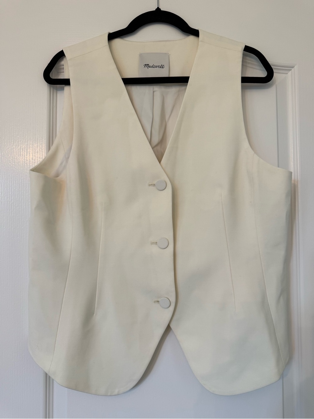 Madewell Cream Wool-Blend Vest